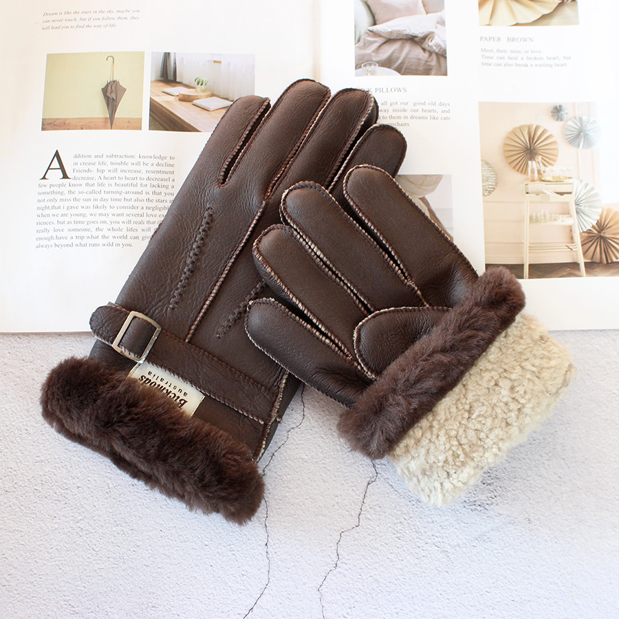 Sheepskin Fur Gloves Men's Thi - Leather Driving Glove review and price