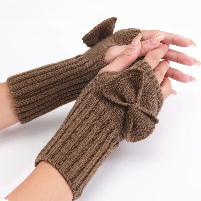 Knit Bow Fingerless Gloves – S - Fingerless Glove Knit review and price