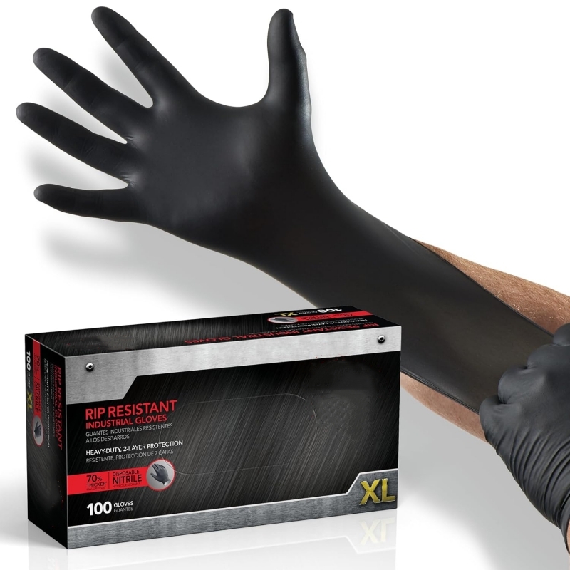 100PCS Black Nitrile Gloves Di - Nitrile Mechanic Glove review and price